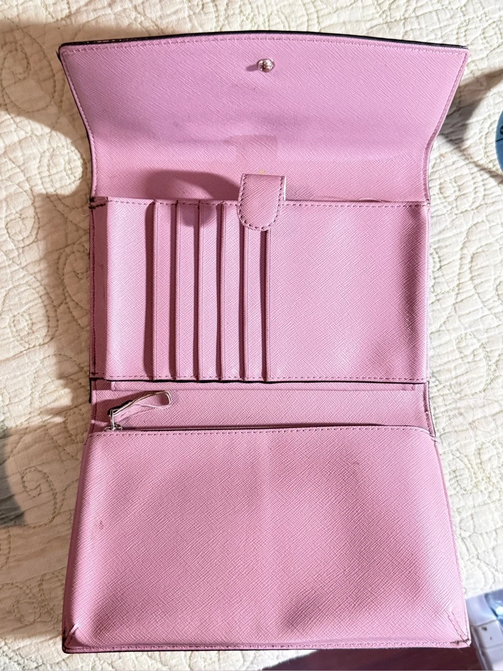 Two rehab wallets Kate Spade pink leather clutch/wallet & Coach pale pink wallet